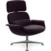 KNOLL poltrona girevole KN02 in tessuto con schienale alto reclinabile - KN02-B-B-K78482