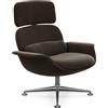 KNOLL poltrona girevole KN02 in tessuto con schienale alto reclinabile - KN02-B-B-K78486
