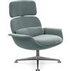 KNOLL poltrona girevole KN02 in tessuto con schienale alto reclinabile - KN02-B-B-K78487