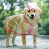 KoKoBin Cappottino catarifrangente per Cani Gatto con cappuccio, Regolabile PVC trasparente poncho impermeabile ultraleggero, Per cani di piccola taglia（rosso, S）