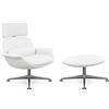 KNOLL poltrona girevole KN02 con ottoman KN03 in pelle con schienale alto reclinabile - KN02+KN03-B-W-VO785