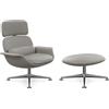 KNOLL poltrona girevole KN02 con ottoman KN03 in pelle con schienale alto reclinabile - KN02+KN03-B-X-VO923
