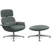 KNOLL poltrona girevole KN02 con ottoman KN03 in pelle con schienale alto reclinabile - KN02+KN03-B-X-VO953