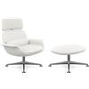 KNOLL poltrona girevole KN02 con ottoman KN03 in pelle con schienale alto reclinabile - KN02+KN03-B-Y-AU667