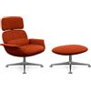 KNOLL poltrona girevole KN02 con ottoman KN03 in tessuto con schienale alto reclinabile - KN02+KN03-B-S-K10804