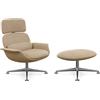 KNOLL poltrona girevole KN02 con ottoman KN03 in tessuto con schienale alto reclinabile - KN02+KN03-B-S-K10808