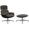 KNOLL poltrona girevole KN02 con ottoman KN03 in tessuto con schienale alto reclinabile - KN02+KN03-B-S-K10809