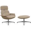 KNOLL poltrona girevole KN02 con ottoman KN03 in tessuto con schienale alto reclinabile - KN02+KN03-B-S-K10810