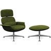 KNOLL poltrona girevole KN02 con ottoman KN03 in tessuto con schienale alto reclinabile - KN02+KN03-B-S-K10812