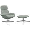 KNOLL poltrona girevole KN02 con ottoman KN03 in tessuto con schienale alto reclinabile - KN02+KN03-B-S-K10813