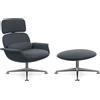 KNOLL poltrona girevole KN02 con ottoman KN03 in tessuto con schienale alto reclinabile - KN02+KN03-B-A-K102121
