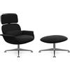 KNOLL poltrona girevole KN02 con ottoman KN03 in tessuto con schienale alto reclinabile - KN02+KN03-B-A-K102122
