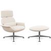 KNOLL poltrona girevole KN02 con ottoman KN03 in tessuto con schienale alto reclinabile - KN02+KN03-B-A-K102124
