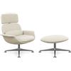 KNOLL poltrona girevole KN02 con ottoman KN03 in tessuto con schienale alto reclinabile - KN02+KN03-B-A-K102126