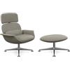 KNOLL poltrona girevole KN02 con ottoman KN03 in tessuto con schienale alto reclinabile - KN02+KN03-B-A-K102129