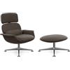 KNOLL poltrona girevole KN02 con ottoman KN03 in tessuto con schienale alto reclinabile - KN02+KN03-B-A-K102133