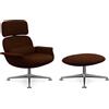KNOLL poltrona girevole KN02 con ottoman KN03 in tessuto con schienale alto reclinabile - KN02+KN03-B-B-H80043