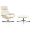 KNOLL poltrona girevole KN02 con ottoman KN03 in tessuto con schienale alto reclinabile - KN02+KN03-B-B-H80050