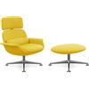 KNOLL poltrona girevole KN02 con ottoman KN03 in tessuto con schienale alto reclinabile - KN02+KN03-B-B-H80051