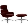 KNOLL poltrona girevole KN02 con ottoman KN03 in tessuto con schienale alto reclinabile - KN02+KN03-B-B-K78434