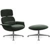 KNOLL poltrona girevole KN02 con ottoman KN03 in tessuto con schienale alto reclinabile - KN02+KN03-B-B-K78448