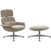 KNOLL poltrona girevole KN02 con ottoman KN03 in tessuto con schienale alto reclinabile - KN02+KN03-B-B-K78471