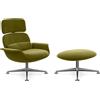 KNOLL poltrona girevole KN02 con ottoman KN03 in tessuto con schienale alto reclinabile - KN02+KN03-B-B-K78474