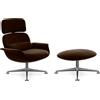 KNOLL poltrona girevole KN02 con ottoman KN03 in tessuto con schienale alto reclinabile - KN02+KN03-B-B-K78479