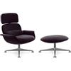 KNOLL poltrona girevole KN02 con ottoman KN03 in tessuto con schienale alto reclinabile - KN02+KN03-B-B-K78482