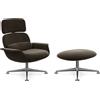 KNOLL poltrona girevole KN02 con ottoman KN03 in tessuto con schienale alto reclinabile - KN02+KN03-B-B-K78486