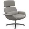 KNOLL poltrona girevole KN02 in pelle con schienale alto reclinabile - KN02-B-X-VO923