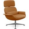 KNOLL poltrona girevole KN02 in pelle con schienale alto reclinabile - KN02-B-X-VO945