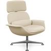 KNOLL poltrona girevole KN02 in pelle con schienale alto reclinabile - KN02-B-X-VO960