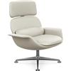 KNOLL poltrona girevole KN02 in pelle con schienale alto reclinabile - KN02-B-Y-AU609