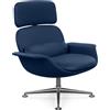 KNOLL poltrona girevole KN02 in pelle con schienale alto reclinabile - KN02-B-Y-AU616