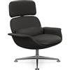 KNOLL poltrona girevole KN02 in pelle con schienale alto reclinabile - KN02-B-Y-AU617
