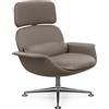 KNOLL poltrona girevole KN02 in pelle con schienale alto reclinabile - KN02-B-Y-AU639