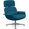 KNOLL poltrona girevole KN02 in pelle con schienale alto reclinabile - KN02-B-Y-AU660
