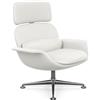 KNOLL poltrona girevole KN02 in pelle con schienale alto reclinabile - KN02-B-Y-AU667
