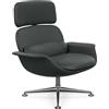 KNOLL poltrona girevole KN02 in pelle con schienale alto reclinabile - KN02-B-Z-SA745