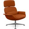 KNOLL poltrona girevole KN02 in pelle con schienale alto reclinabile - KN02-B-Z-SA766