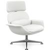 KNOLL poltrona girevole KN02 in pelle con schienale alto reclinabile - KN02-B-Z-SA785