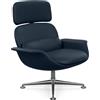 KNOLL poltrona girevole KN02 in pelle con schienale alto reclinabile - KN02-B-Z-SA787
