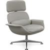KNOLL poltrona girevole KN02 in pelle con schienale alto reclinabile - KN02-B-Z-SA839