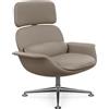 KNOLL poltrona girevole KN02 in pelle con schienale alto reclinabile - KN02-B-Z-SA840
