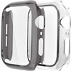 Fengyiyuda Cover[2-Pezzi] Compatibile con Apple Watch Custodia 38/40/42/44mm con Anti-Bubble TPU Pellicola Protettiva,360 Rugged Case per IWatch Series se/6/5/4/3/2/1-Space Gray/Clear,42mm