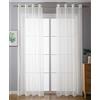 Gardinenbox 203322 - Set di 2 tende trasparenti con occhielli, chiusura a nastro, 225 x 140 cm (altezza x larghezza), colore bianco, 203322