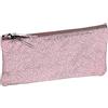 Clairefontaine 410018C Trousse piatta Celeste in vera pelle, fantasia pitonata color alba