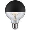 Paulmann 28676 Lampadina LED filamento G95 6,5 Watt lampadina testina a specchio nero opaco 2700 K bianco caldo dimmerabile E27
