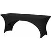 Perel Copritavolo elasticizzato nero 180 x 75 x 74 cm con arco per tavoli rettangolari, fodera lavabile con tasche per gambe, aderenza perfetta per matrimoni, feste, fiere ed eventi